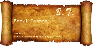 Berki Tessza névjegykártya